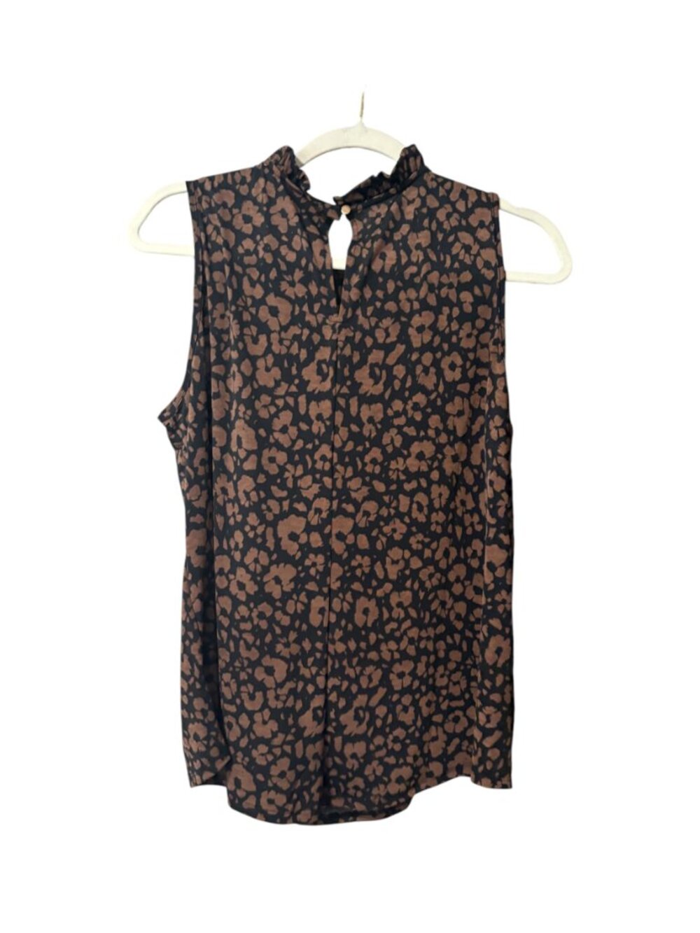 Rielle Leopard Print Ruffle Neck Tank Top - Picture 4 of 7